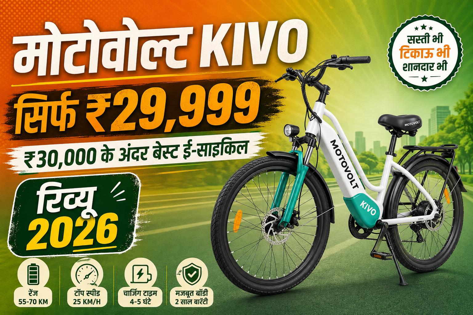 Motovolt KIVO Easy Lite Review 2026: ₹30,000 में बेस्ट ई-साइकिल